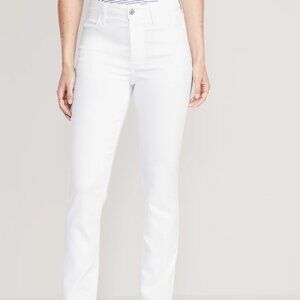 Topshop White Women's High Rise Straight Leg Jeans